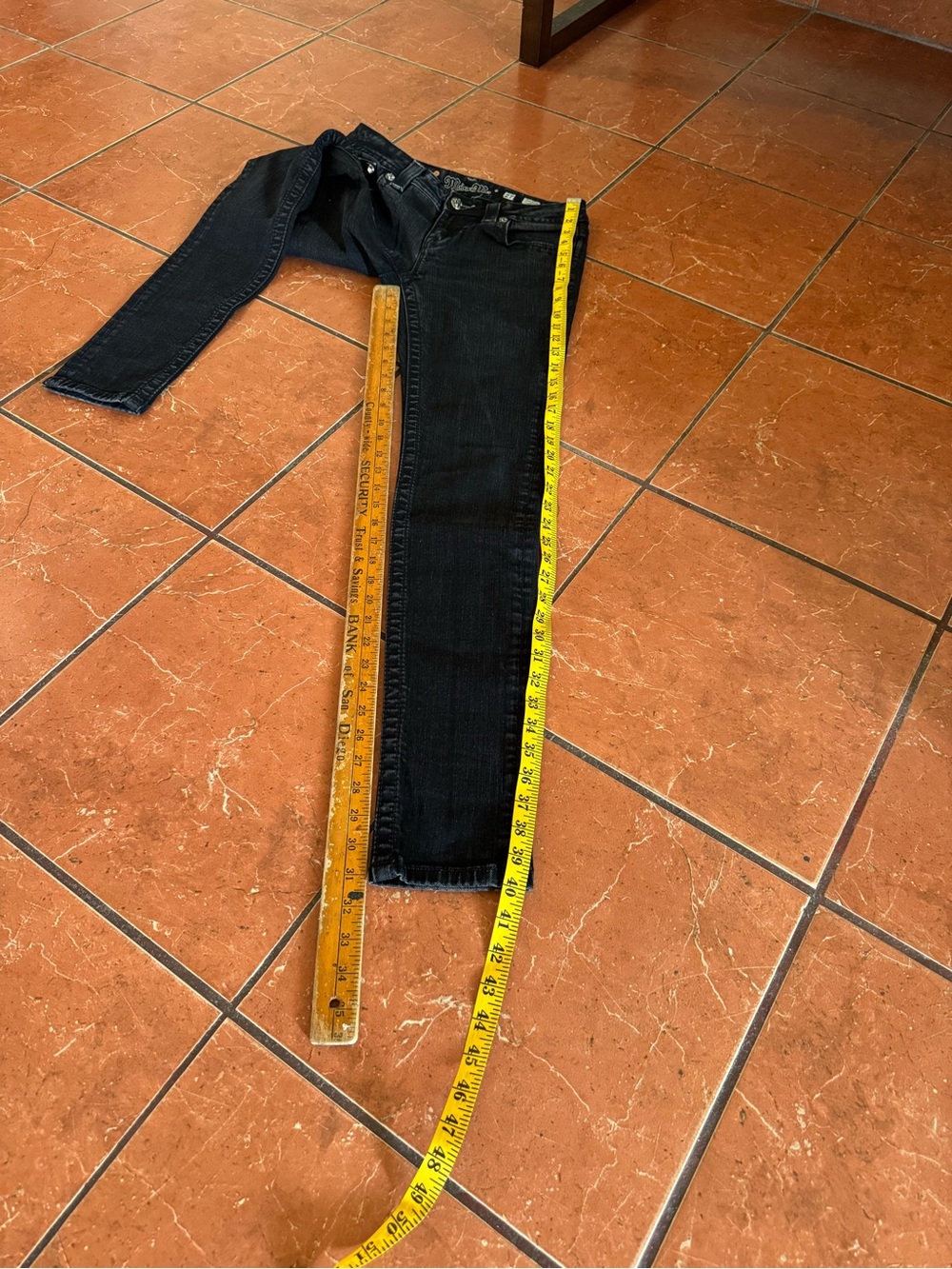 Miss Me Black Embellished Skinny Jeans Size 27 | Y2K Rhinestone Denim - Picture 5 of 6